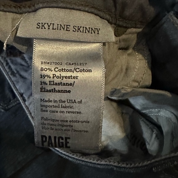 Paige Skyline Skinny Dark Denim Mid Waisted Jean size 27 - Picture 4 of 8